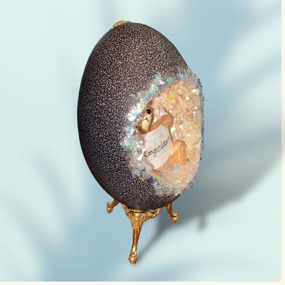 𝑯𝒂𝒏𝒅𝒎𝒂𝒅𝒆 Emu Egg “Congratulations” Gift - Picture 2 of 14